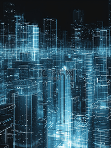 蓝色数字化智能城市现代化展板背景10
