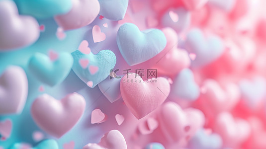 情人节背景粉彩色的爱心