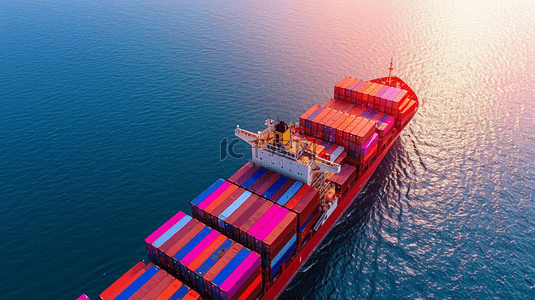 俯视大海背景图片_高清海上俯视货船运输集装箱的背景3