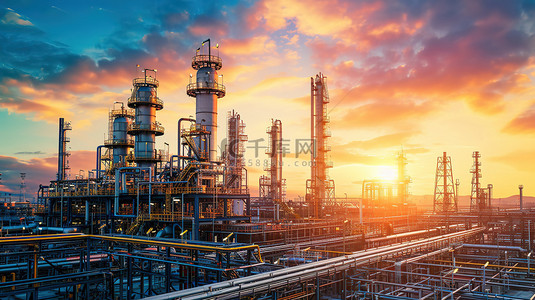 工厂内景渲染图背景图片_石油工业工厂制造设计图