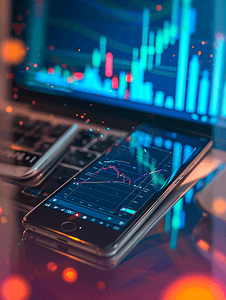可视化仪表摄影照片_科技数据投资者分析股票市场报告和财务仪表板与商业智能