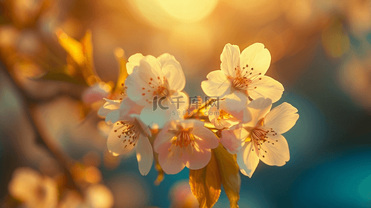 春天的背景图背景图片_春天阳光下树枝枝头开花的背景图11