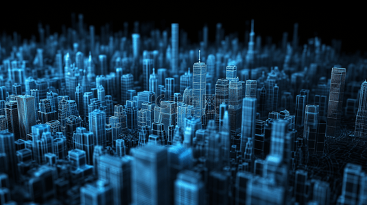 蓝色数字化智能城市现代化展板背景34