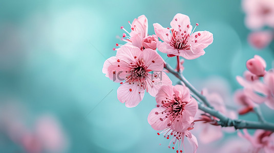 春天粉红色的樱花背景素材