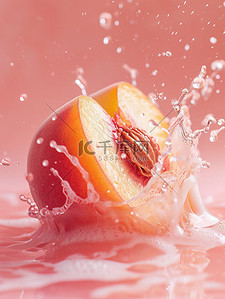 水果桃子背景图片_水果桃子水花飞溅图片