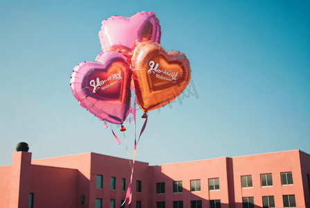 情人节浪漫爱心气球摄影图2