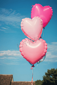 粉色情人节气球摄影图片2