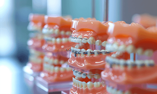 牙齿模型上的矫正器