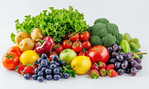 多芬汗蒸养生馆摄影照片_不同水果和蔬菜的蔬菜水果堆