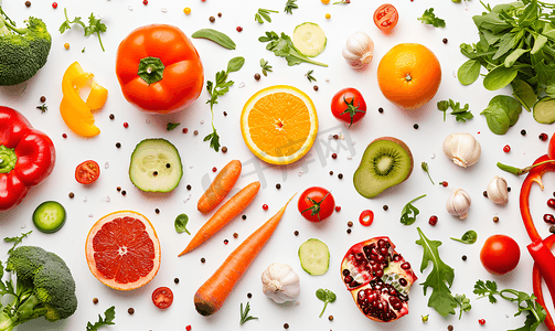 均衡音符摄影照片_均衡饮食蔬菜水果食材原料