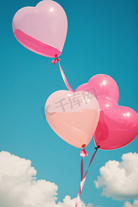 粉色情人节气球摄影图片3