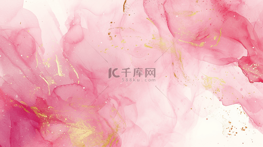 妇女节数字背景图片_清新粉色抽象水彩鎏金晕染金线纹理设计图