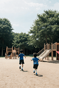 游玩摄影照片_公园里奔跑的孩子摄影配图4