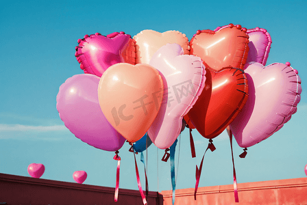 情人节浪漫爱心气球摄影图5