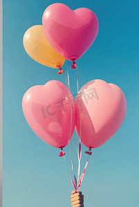 粉色气球免抠摄影照片_粉色情人节气球摄影图片4