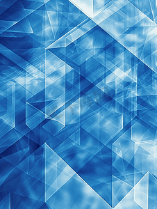 蓝色几何形状抽象技术背景