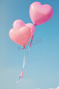 粉色情人节气球摄影图片5