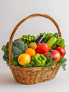 水果蔬菜有机食品摄影照片_蔬菜水果篮子瓜果水果蔬菜篮子堆