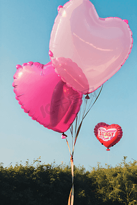 粉色浪漫情人节气球摄影图5