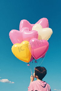 粉色浪漫情人节气球摄影配图6