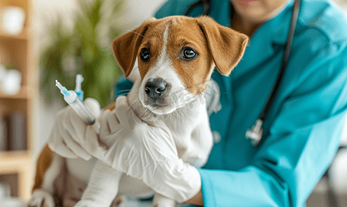汪星人图片摄影照片_宠物医生给狗狗打疫苗