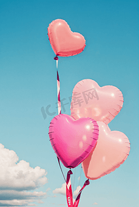气球8摄影照片_粉色情人节气球摄影图8