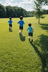 游玩的孩子摄影照片_阳光下公园里游玩的孩子摄影图6