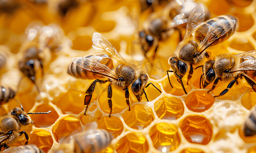 采摄影照片_蜜蜂采蜜蜂蜜