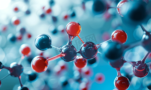 物理学摄影照片_分子模型的三维图科学医疗