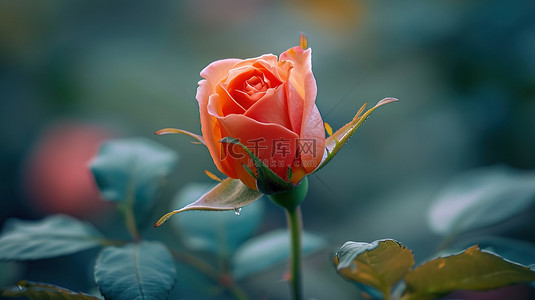 玫瑰花花朵上的水珠设计