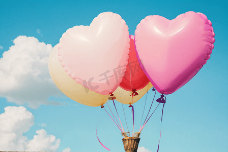 情人节浪漫粉色气球摄影图3