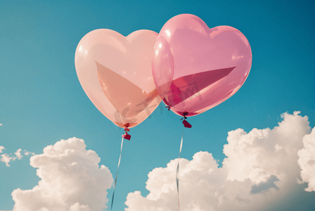 情人节浪漫粉色气球摄影图5