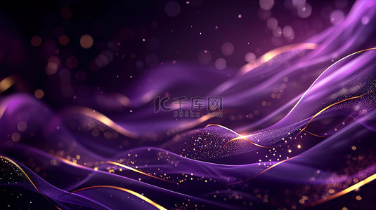 奢华的金色线条元素紫色背景