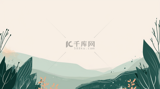 简约绿色大气背景图片_绿色简约风景风光山坡山脉的背景7