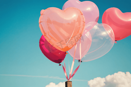 情人节浪漫粉色气球摄影图2