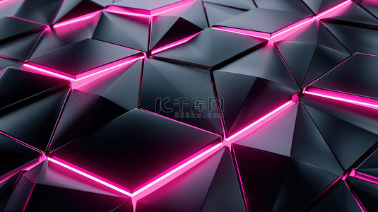 黑色金属镶嵌粉红色发光设计图