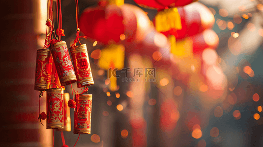 节日喜庆红色中国背景图片_春节红色鞭炮主题背景2