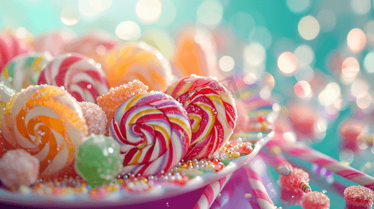 年货插画摄影照片_美味可口的果味糖果7