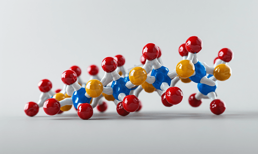 分子分子式摄影照片_胰岛素分子结构模型