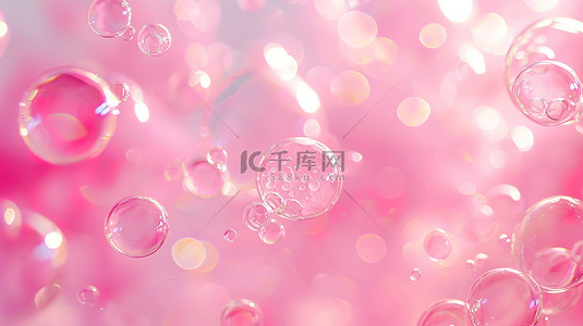 美丽透明闪亮的粉红色泡泡图片