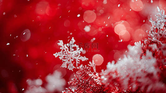 节日红色雪花背景1