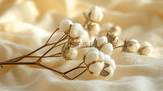 棉布织物上的棉花素材