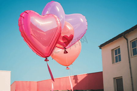 情人节浪漫粉色气球摄影图4