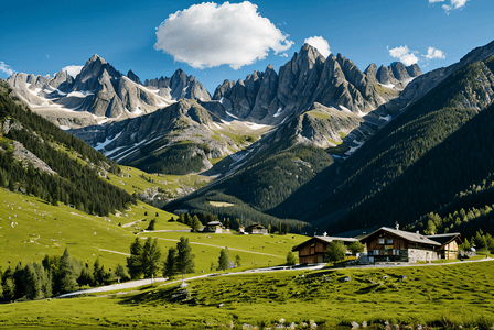 冬季阿尔卑斯山脉风景摄影图2
