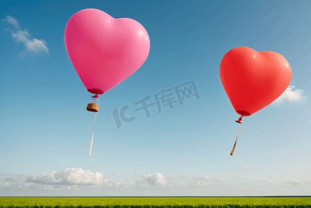 爱心形状气球摄影图片6