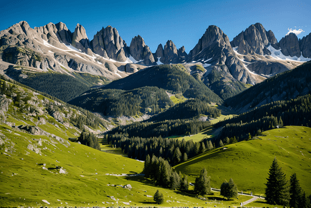 自然风景摄影照片_壮丽的阿尔卑斯山风景唯美图片8