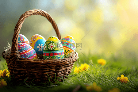 篮子里的复活节彩蛋设计图
