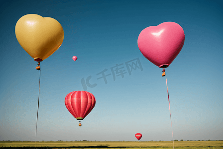 爱心形状气球摄影图2