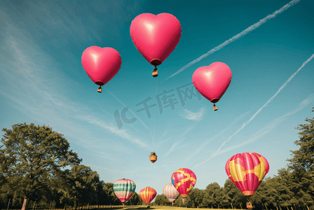 爱心形状气球摄影图片4