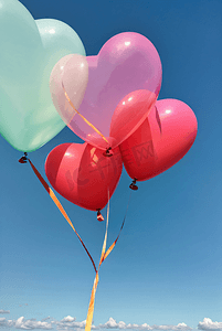 天空中爱心形状气球摄影图8